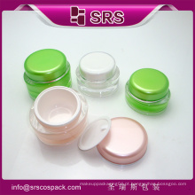 SRS oval forma vazio acrílico frascos de creme cosmético, embalagens plásticas de cosméticos para creme corporal